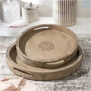 Carved Round Tray Large