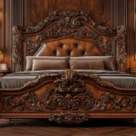 100% Teak Wood Hand-Carved Luxury Bed